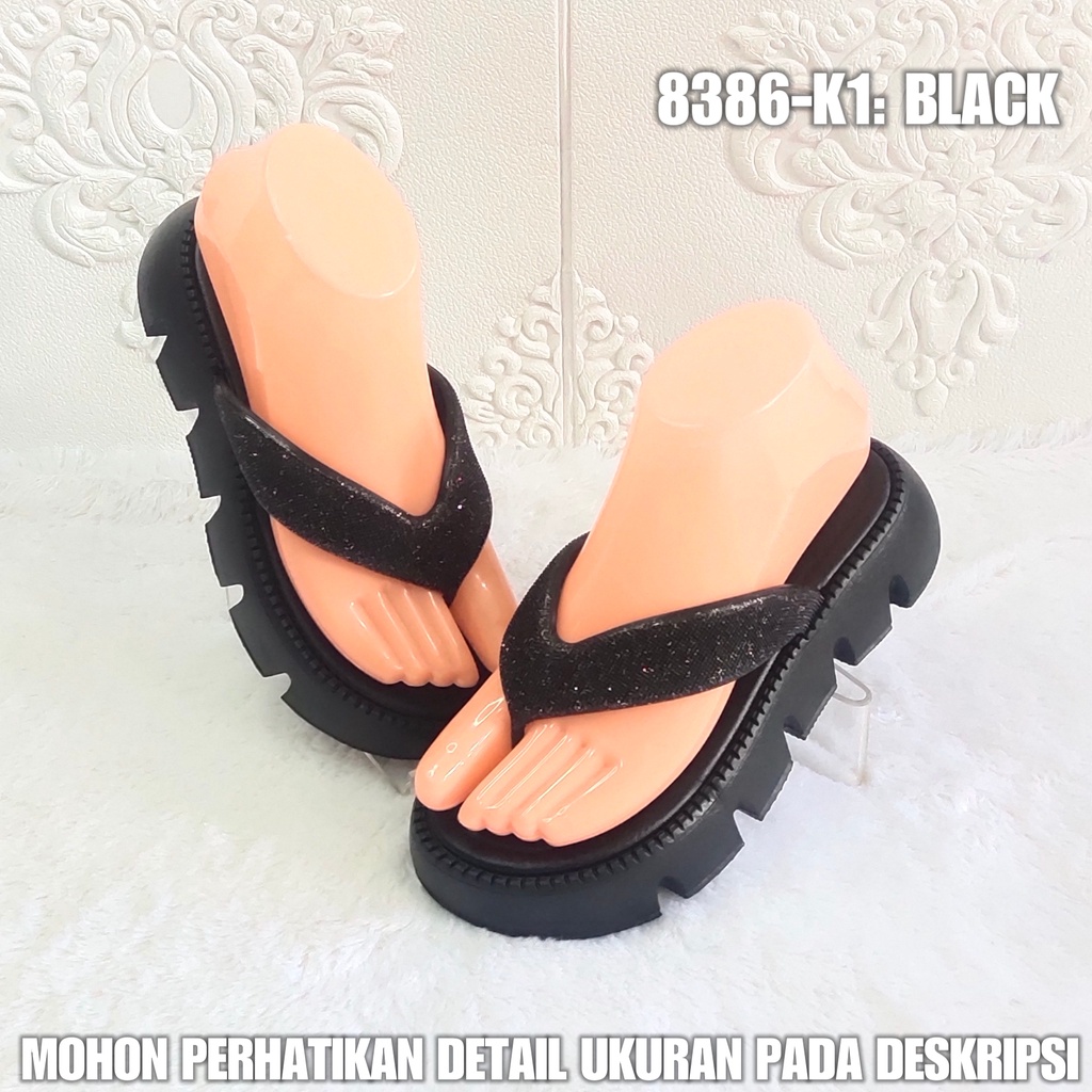 Sendal Jepit Wanita 8386 K1 Sandal Perempuan Import Sol Tebal Terbaru SDLWW