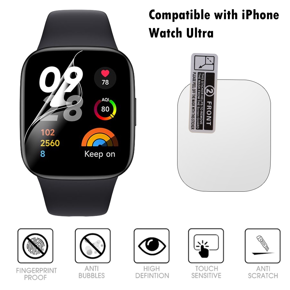 1pc Film Hydrogel kompatibel dengan Redmi Watch 2Lite 3Lite 3 / pelindung layar sentuh lembut / pelindung layar Anti gores HD bening / Film pelindung Smartwatch melengkung TPU