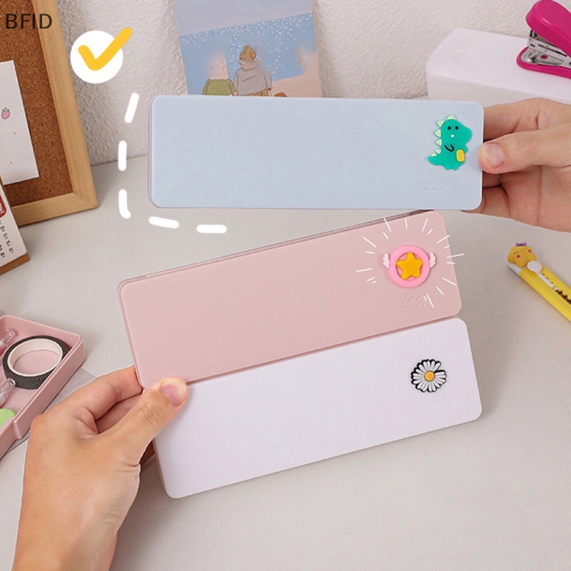 [BFID] Kartun Lucu Frosted Pensil Case Sederhana Plastik Portable Tahan Air Kotak Tempat Pensil Penyimpanan Perlengkapan Alat Tulis Belajar Tempat Pensil [ID]