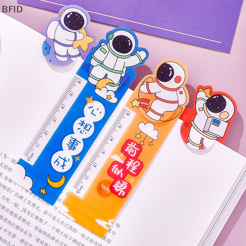 [BFID] 6pcs /set Kreatif Kartun Astronot Bookmark Penggaris Siswa al Penggaris Tulisan Inspiratif Bookmark Perlengkapan Sekolah [ID]