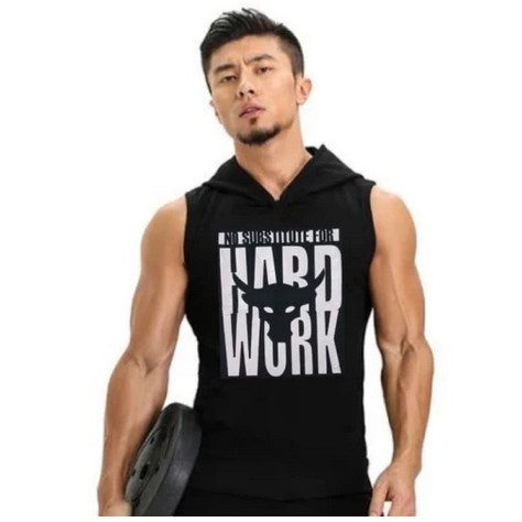 SINGLET KAOS HW Singlet hoodie kaos gym training tanktop baju olahraga pria