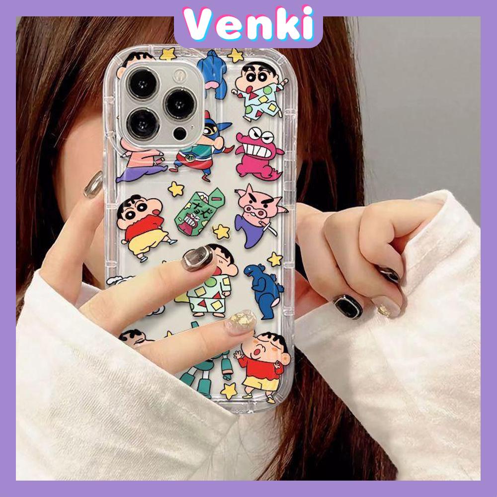 VENKI - Untuk iPhone 11 Case Bening Phone Case TPU Soft Airbag Shockproof Protection Camera Cute Small New Case Kompatibel dengan iPhone 14 13 Pro Max iPhone 12 Pro Max XR XS 7 8Plus