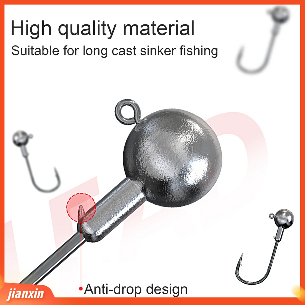 (In Stock) 10Pcs/Set Jig Kepala Kait Alur Darah Dicat Tahan Karat Tajam Anti-Korosi Memperbaiki Ikan Penembus Kuat Cacing Lembut Barb Fishhook Kit Peralatan Memancing