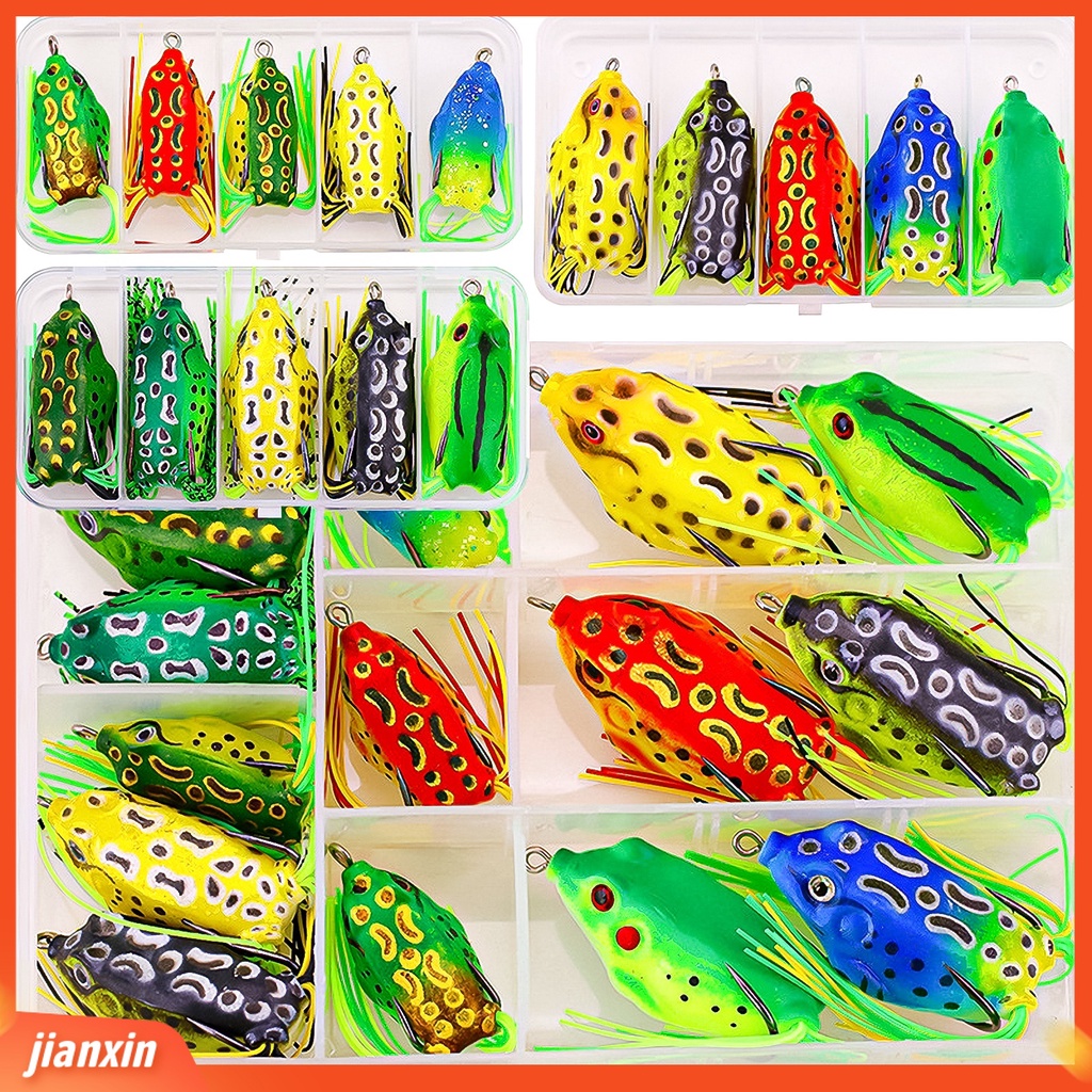 (In Stock) 5Pcs /Set Katak Lure Strip Line Kait Ganda Warna-Warni Lembut Simulasi Topwater Memancing Crankbait Untuk Outdoor