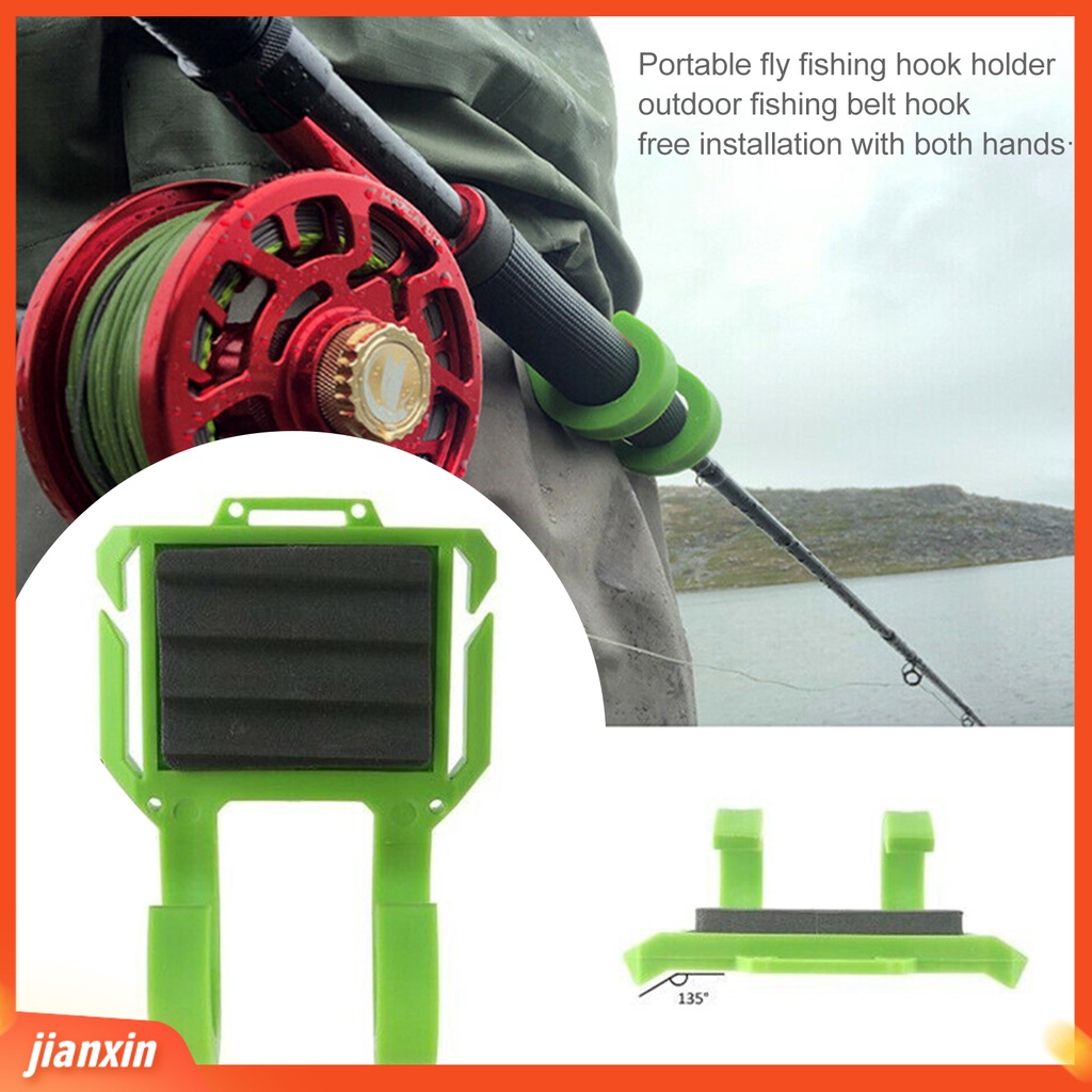 (In Stock) FHU Fishing Rod Holder Belt-Mounted Anti-Slip Portable Fly Portable Clips Hands Free Tempat Pancing Untuk Outdoor