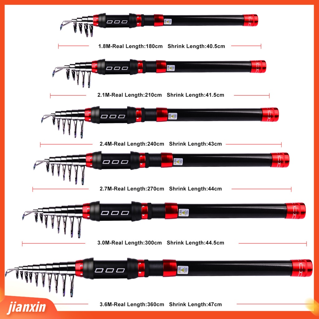 (In Stock) Tiang Pancing Mini Anti Korosi Kekuatan Tinggi Serat Karbon Portable Telescopic Fishing Rod Untuk Angling