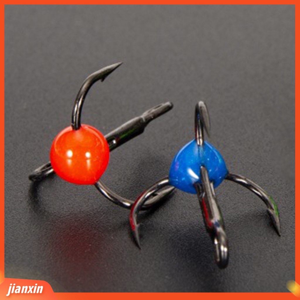 (In Stock) 10Pcs /Box Kait Pancing Es Mini Tahan Karat Baja Karbon Tinggi Ketangguhan Yang Baik Kait Treble Solid Untuk Memancing