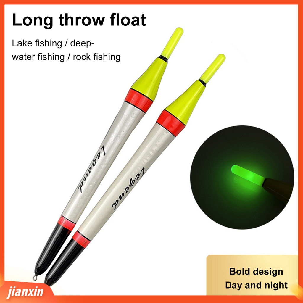 (In Stock) Bobbers Pancing Kayu Luminous Bold Light Head Vertical Pelampung Pancing Aksesori Memancing