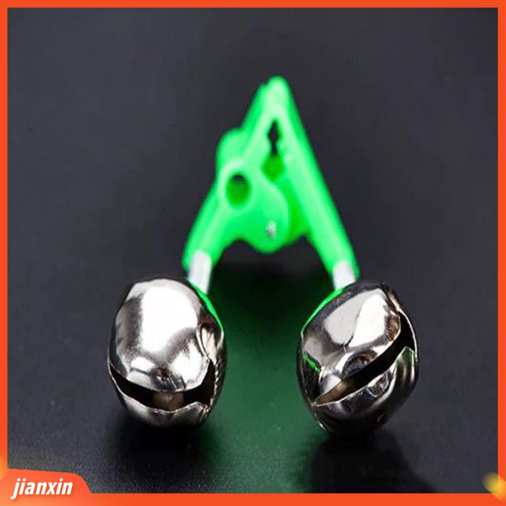 (In Stock) 50Pcs Lonceng Pancing Lonceng Ganda Siaga Stainless Steel Klip Plastik Portable Bell Untuk Angling