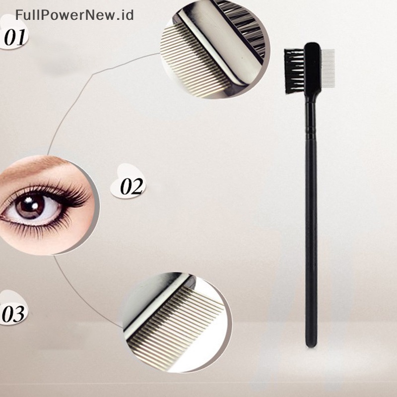 Power Sisir Alis Sikat Bulu Mata Gigi Baja Dual-Comb Extension Brush Sisir Logam ID