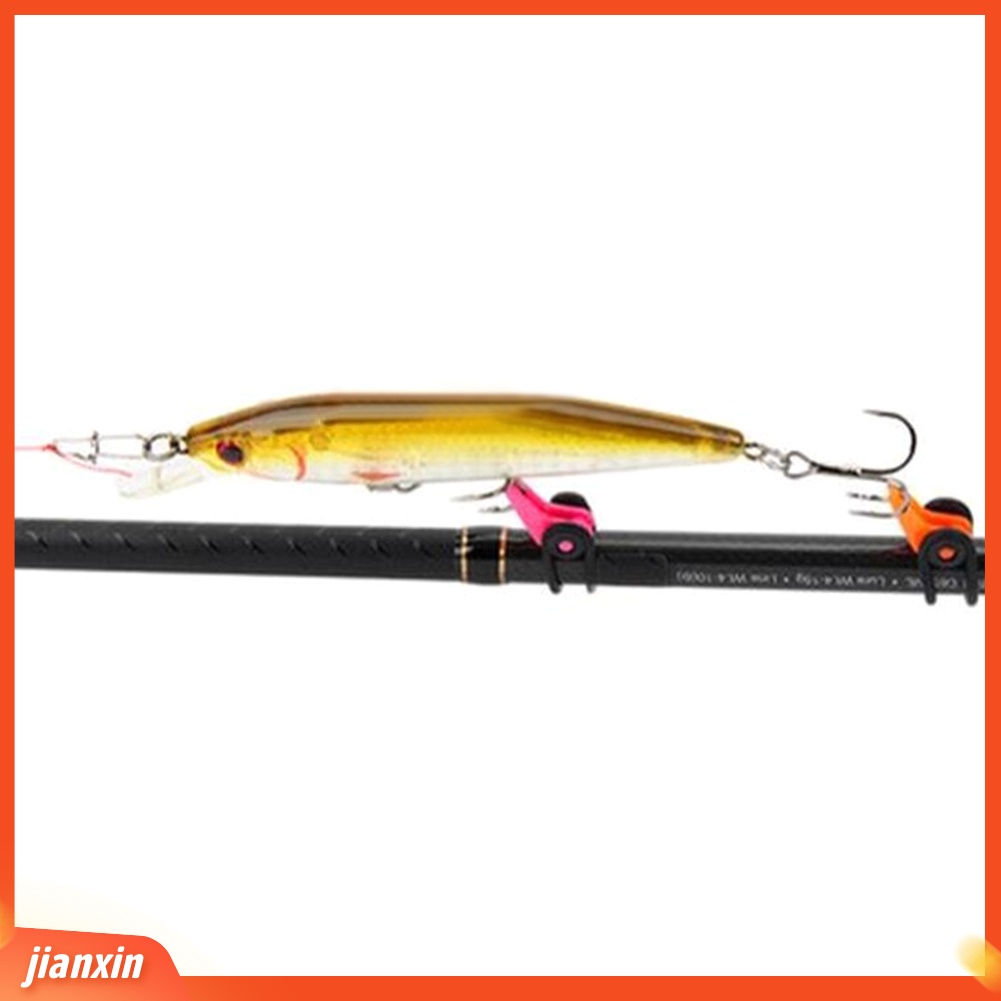 (In Stock) 10Pcs Pengait Tongkat Pancing Adjustable Keeper Lure Umpan Jig Holder Dengan Cincin Karet