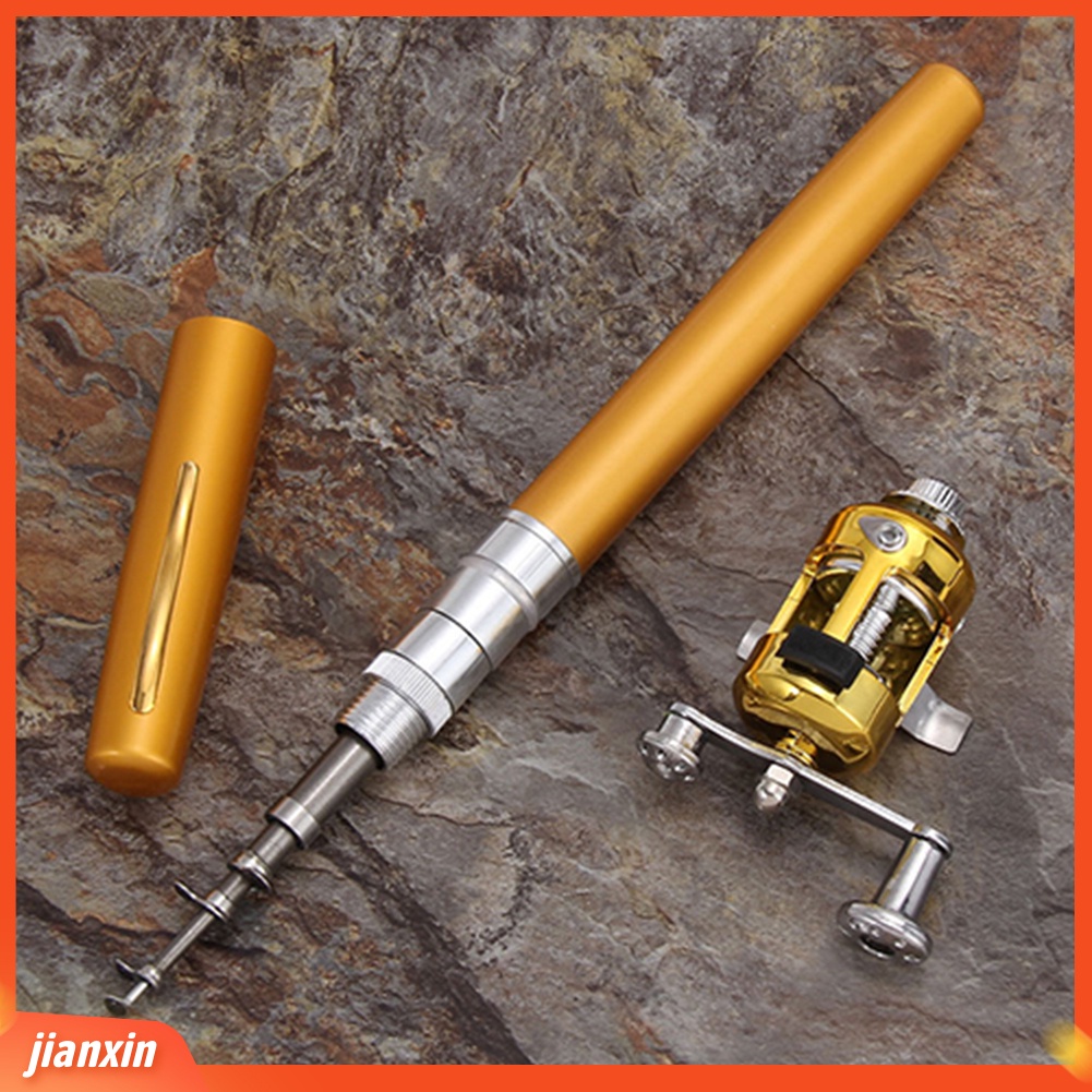 (In Stock) Combo Telescopic Mini Pocket Fish Pen Aluminium Portable Pancing Tiang Gulungan