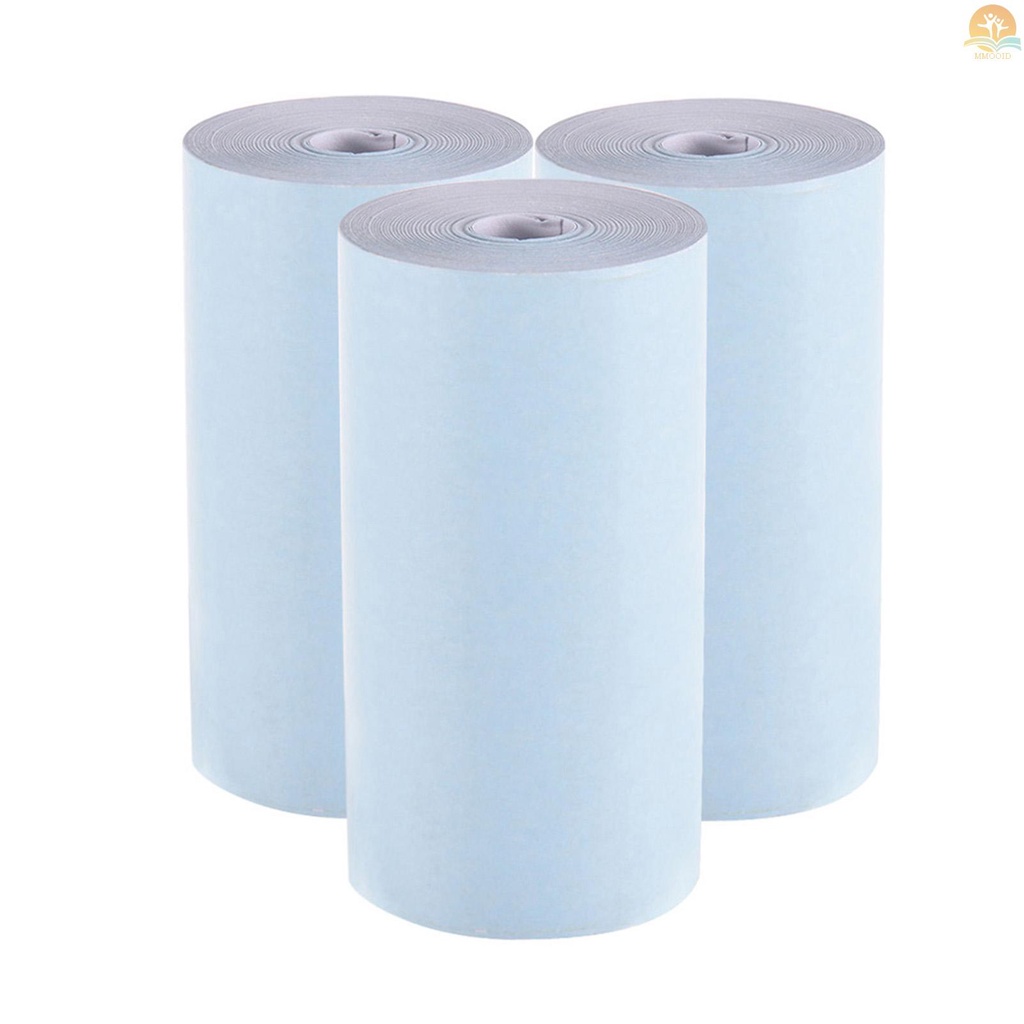 In Stock Color Thermal Paper Roll 57*30mm Nota Tagihan Kertas Foto Cetak Bening Untuk PeriPage A6 Pocket Thermal Printer Untuk PAPERANG P1/P2 Mini Photo Printer Isi 3roll