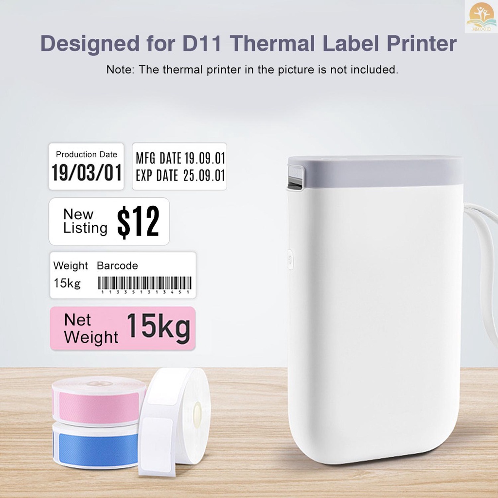 In Stock Thermal Printing Label Kertas Barcode Harga Size Nama Label Kosong Tahan Air Sobek 14*40mm 160pcs /roll Untuk Organizer Rumah Supermarket Store Catering