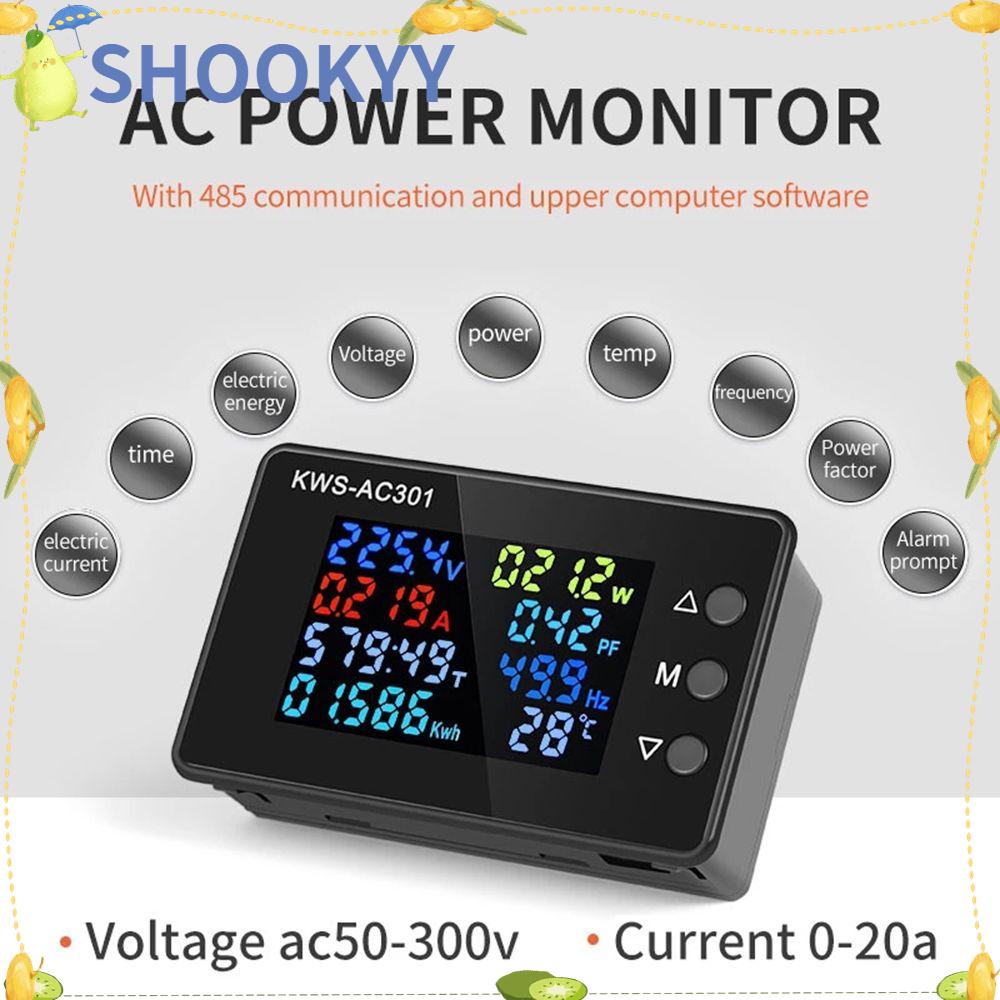 CHOOKYY Voltmeter Digital Ammeter LED Display 0-100A AC 50-300V Power Energy Meter