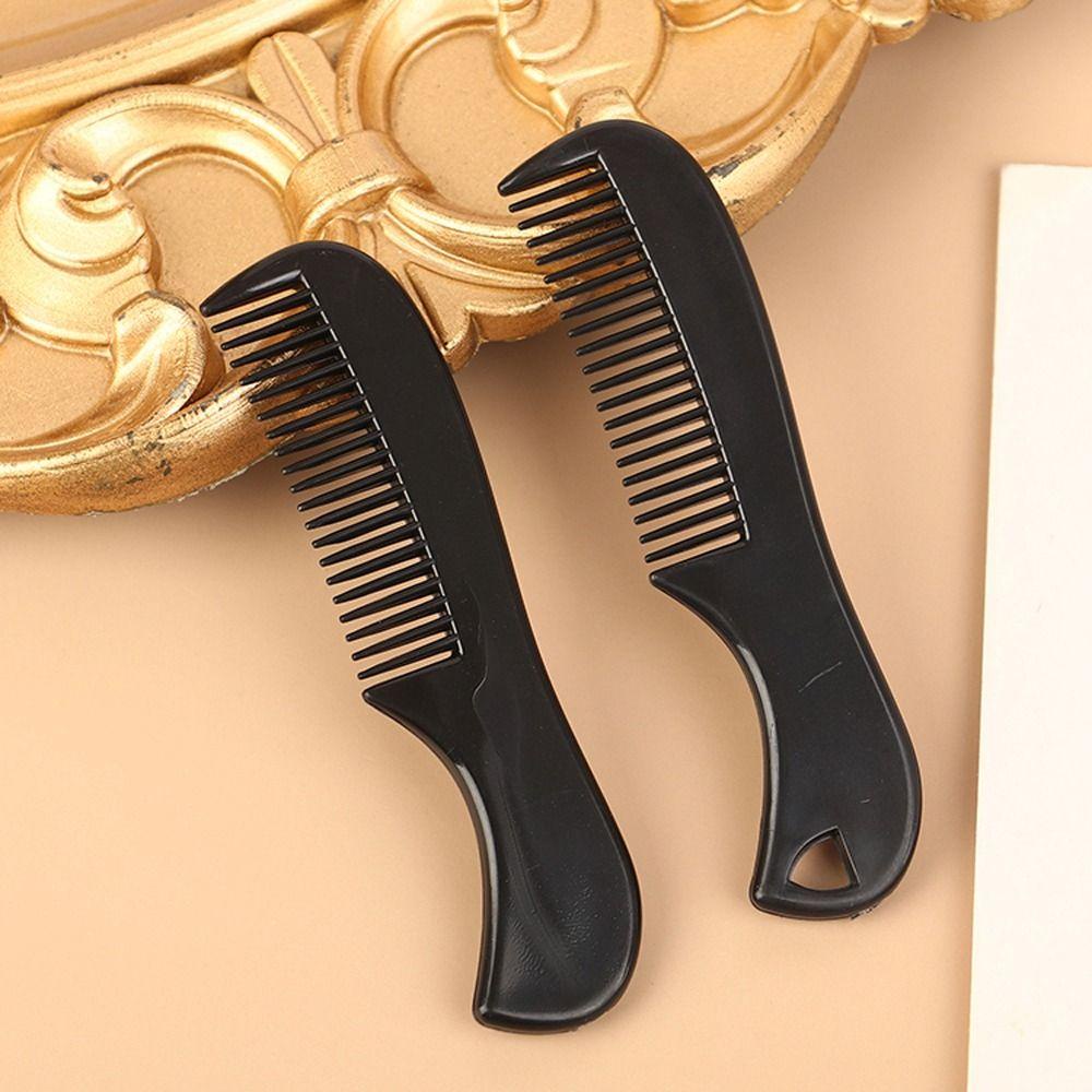 MXBEAUTY Sisir Saku Pria Plastik, Sisir Jenggot Mini Anti Statis, Sisir Detangling Sisir Kumis Hitam Portabel Profesional Tahan Lama Untuk Barber