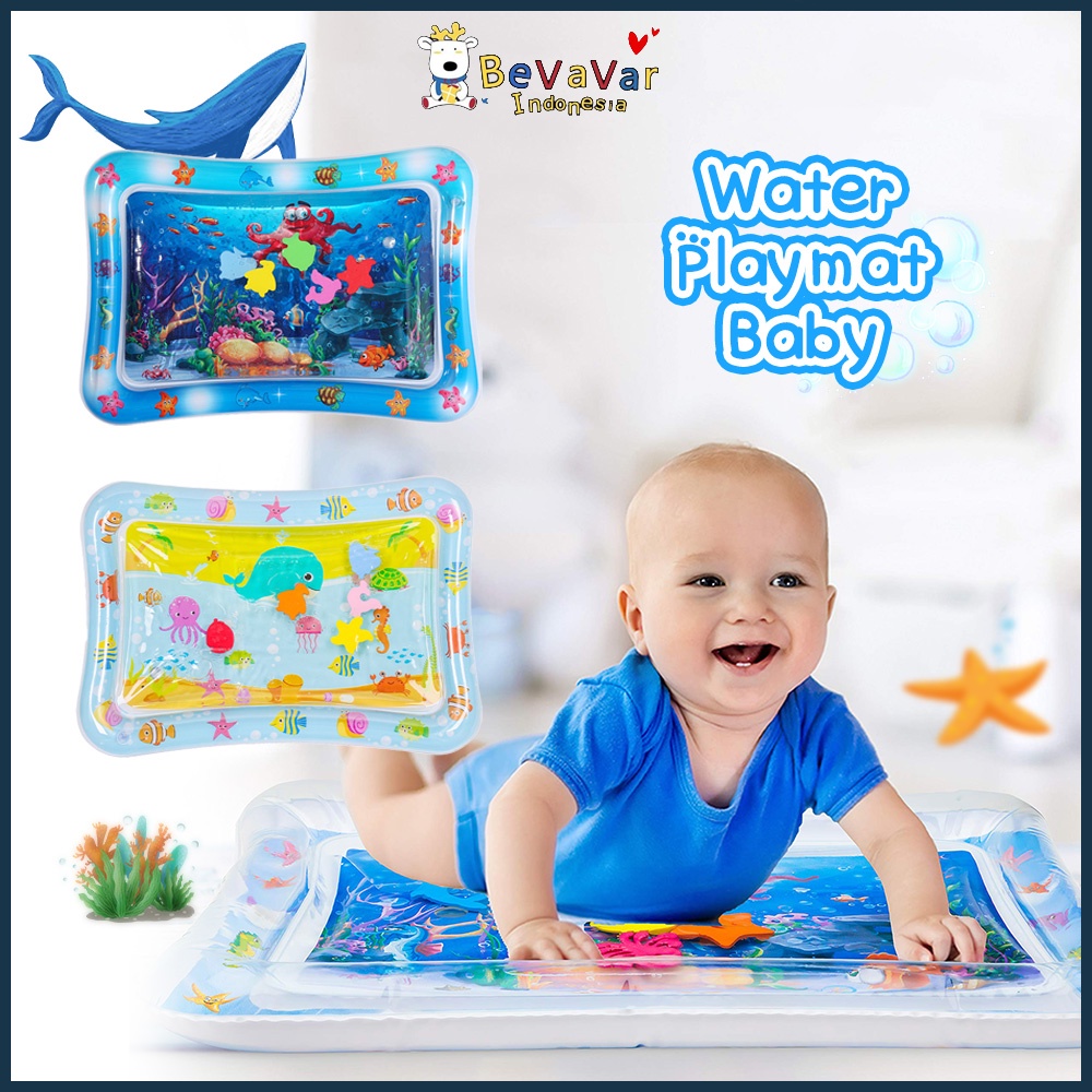 BEVAVAR Matras Air Bermain Bayi Dengan Mainan Kolam Ikan Magic Inflatable Water Playmat Baby