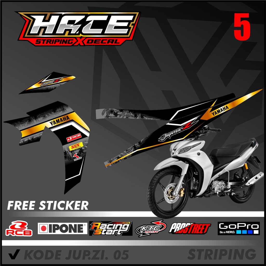 Striping Jupiter Z Robot - Sticker Stiker Variasi Lis Motor Jupiter Z Robot Robot Motif Racing 05