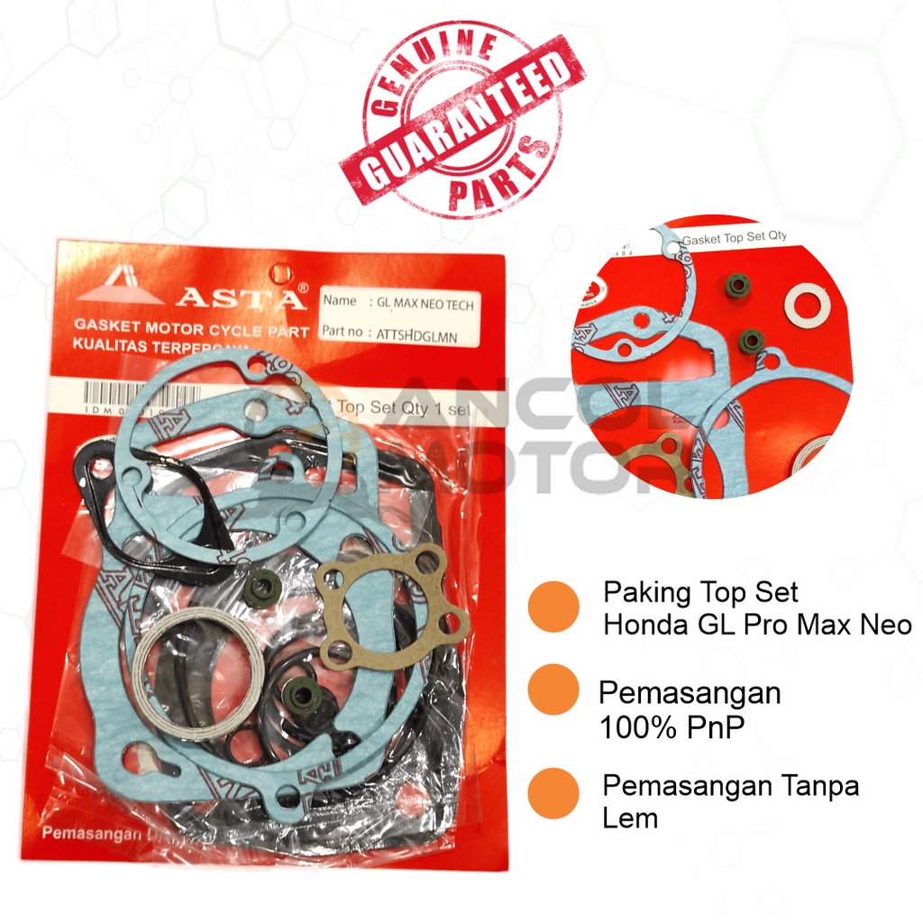 Paking Top Set GL Max Neotech Mega Pro Tiger Packing Topset Gasket Blok Silinder Head Motor Honda