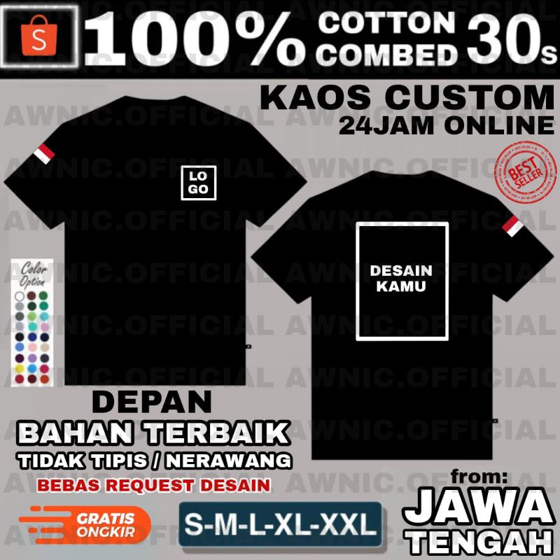 Sablon Kaos Custom Desain Sendiri Logo Foto Tulisan Sablon Satuan Lusinan