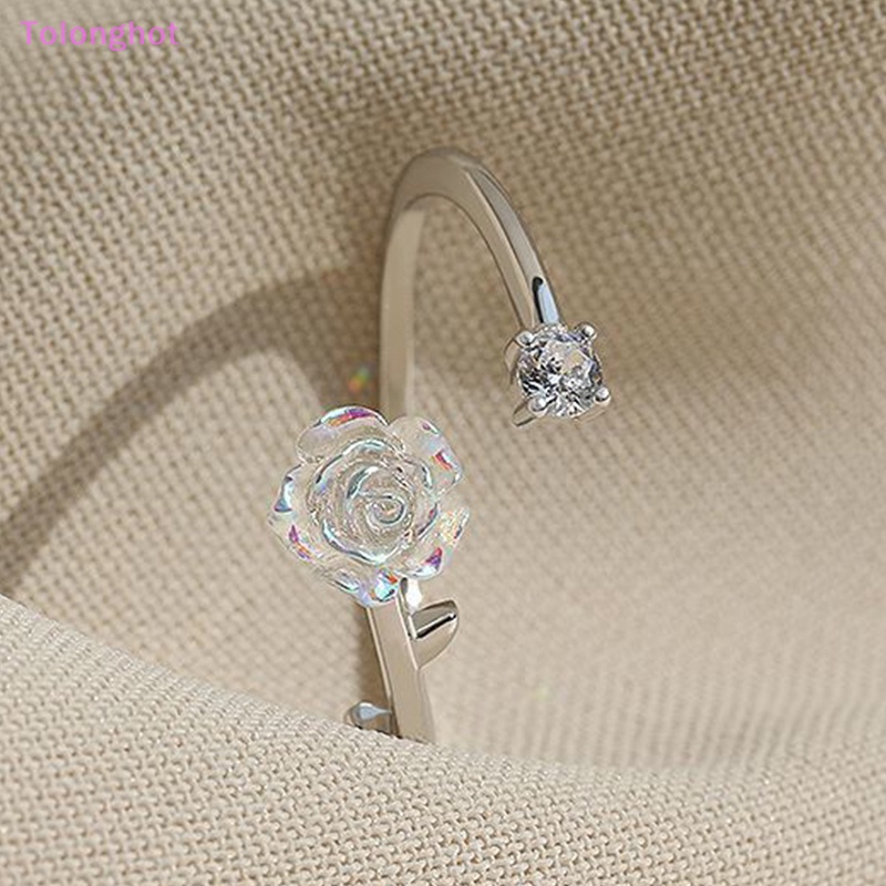 Tolonghot&gt; Vintage Bunga Mawar Camelia Cincin Untuk Wanita Gaya Korea Pembukaan Adjustable Mode Jari Cincin Pengantin Pernikahan Pertunangan Pesta Perhiasan well