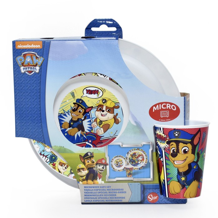 

✨BEST✨ -PAW PATROL Alat Makan Anak 3 Pcs Kids Micro Set Paw Patrol Comic