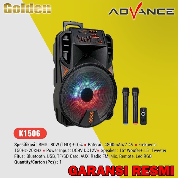 ADVANCE K1506 K-1506 Speaker Portable Bluetooth Speaker Meating 2 Mic / Speaker Meating / Speaker Karoeke / Speaker Bluetooth