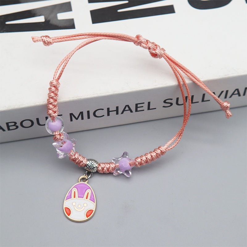 Ladies Bracelet Ladies Gelang Tali Tenun Tangan Liontin Wajah Warna Aksesoris Fashion