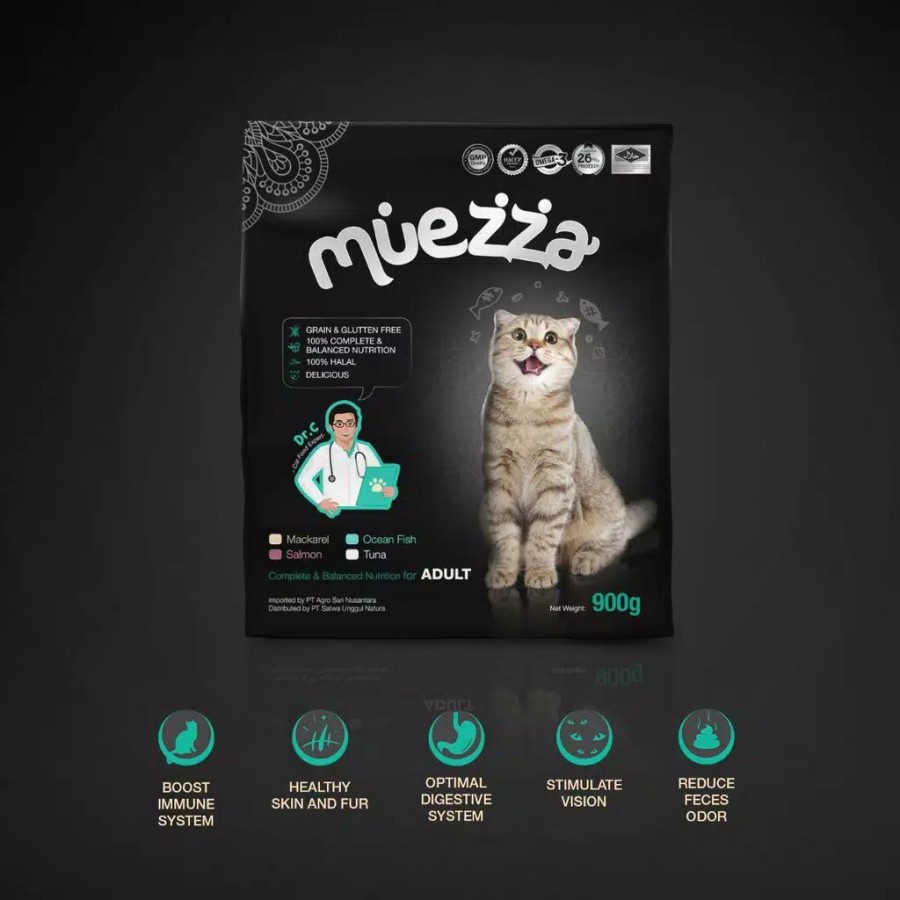 Muezza Adult 1kg Makanan Kucing Kering Halal