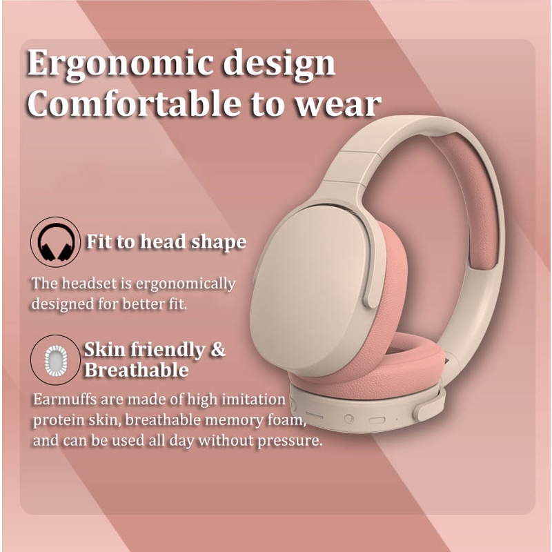 AVVIC P2961 Headphone Wireless Bluetooth Headset Hifi Stereo Music 6D Socking Bass TF AUX Support