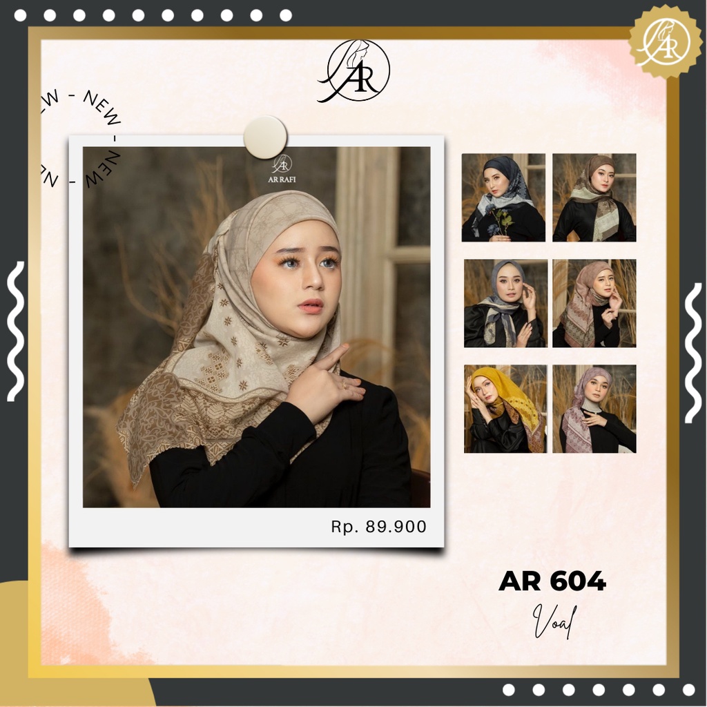 Hijab Segi Empat Motif Voal Premium Hijab Arrafi Terbaru AR 604