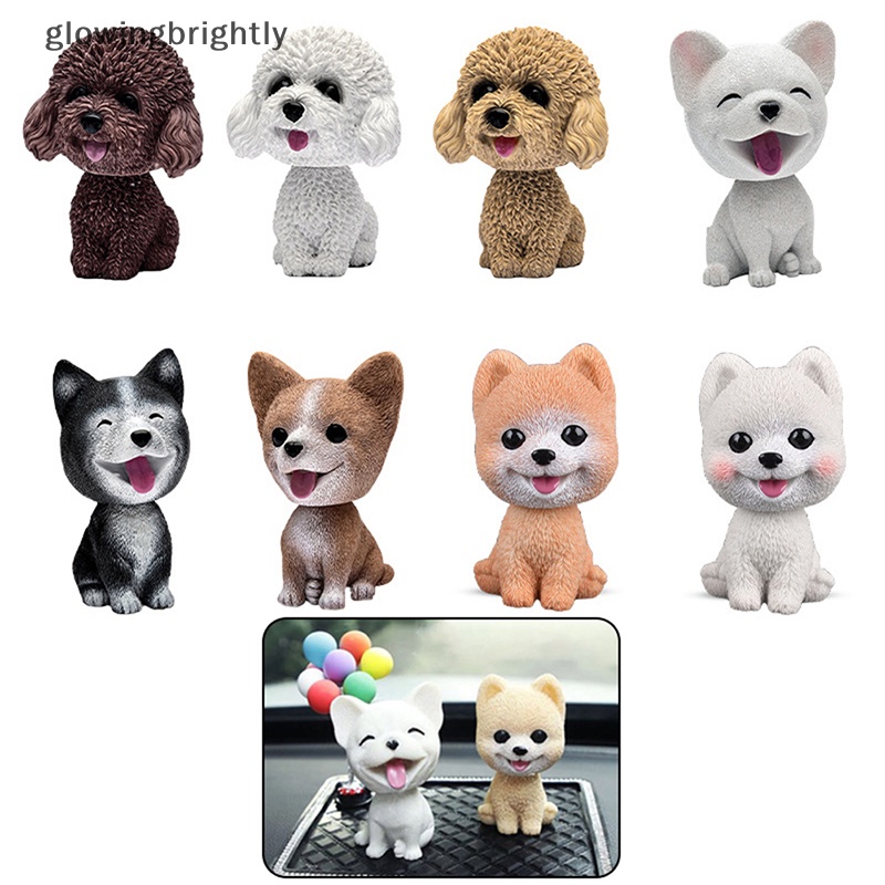 [glowingbrightly] Goyang Kepala Anjing Mainan Mobil Furnishing Artikel Dashboard Boneka Perabot Hadiah TFX