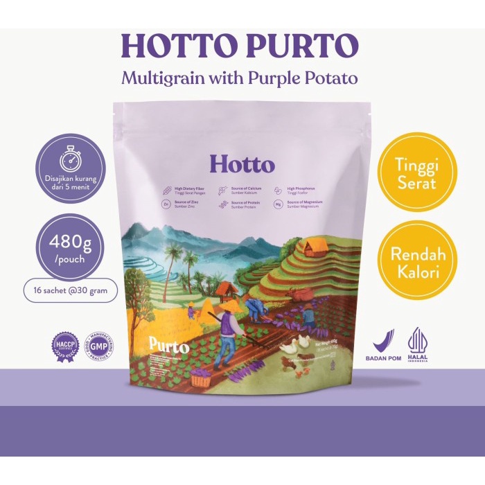 

Hotto Purto Pouch (16 sachet) Multigrain with Purple Potato