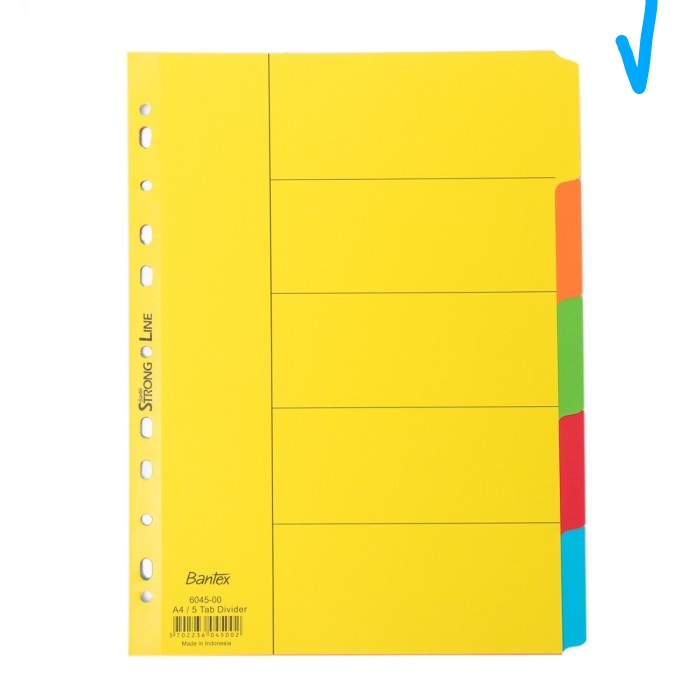 

pembatas buku halaman binder A4 divider bantex 6045 -