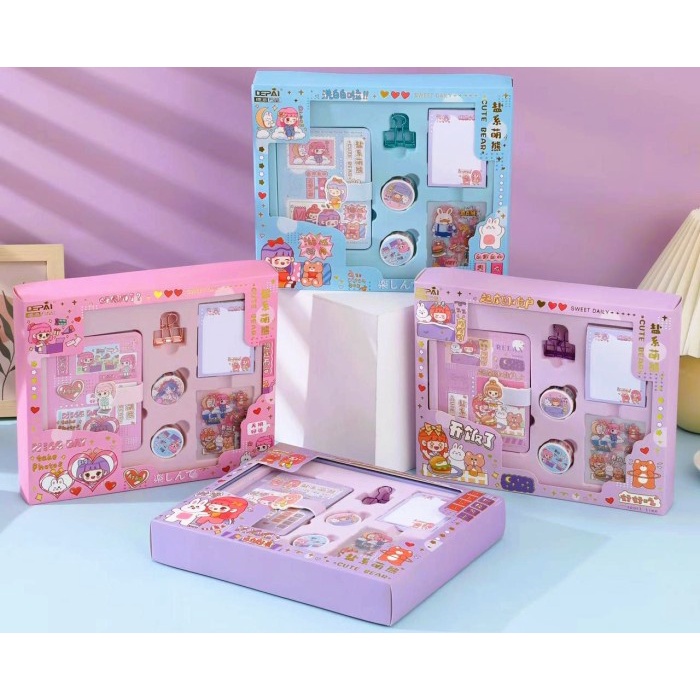 

Buku Agenda Notebook Diary / Buku Diary Anak Set 6 Item stiker box - Sweetheart Pink
