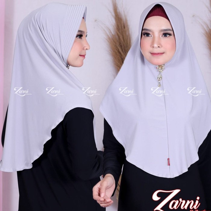 Jilbab instan mini "Zarni"Jersey super, adem dipakai dirumah/olahraga - Merah Maroon