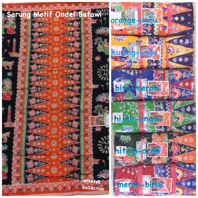 Kain Sarung Batik Betawi Ondel Ondel Rok Wanita Tumpal Batik Kain Cap GOOD QUALITY / Seragam TERLARI