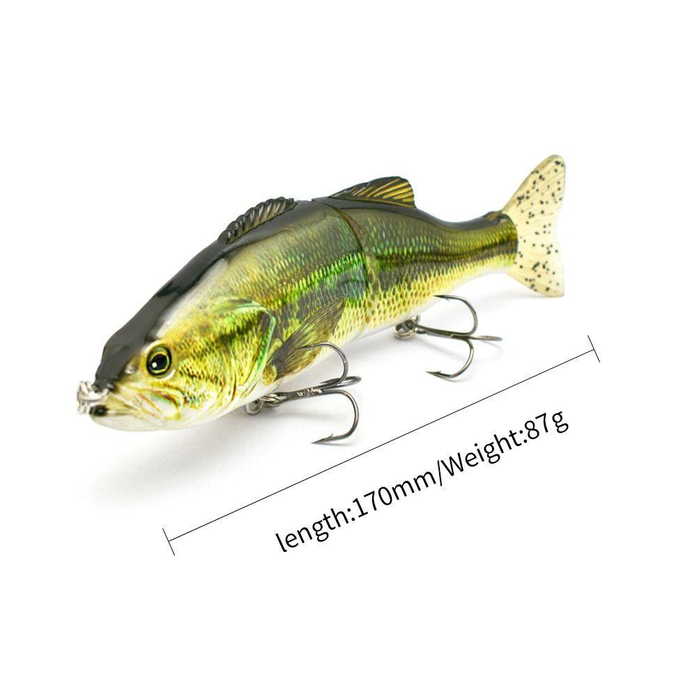 TOP 2bagian Umpan Ikan Kecil Multicolor Crankbaits Bergaris bass Minnow Lures