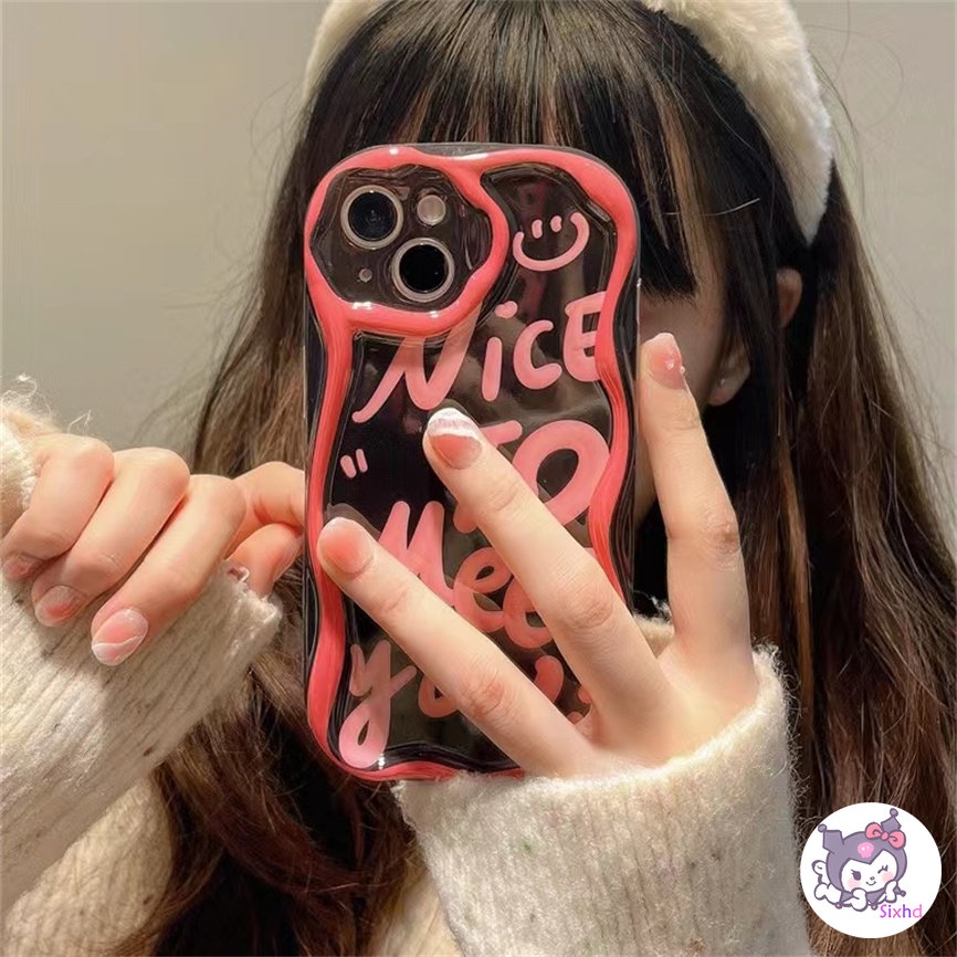 IPHONE Kompatibel Untuk Iphone14 13 12 11 Pro Max SE 2020 X XR Xs Max7 8 6 6s Plus Fashion Huruf Tidak Teratur Tepi Gelombang Casing Ponsel Silikon Lembut Perlindungan Anti Jatuh Back Cover