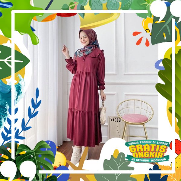 NADA MIDI DRESS ORIGINAL BY HD.ID / GAMIS RAYON PREMIUM BUSUI FRIENDLY/ solat sholat ied idul adha