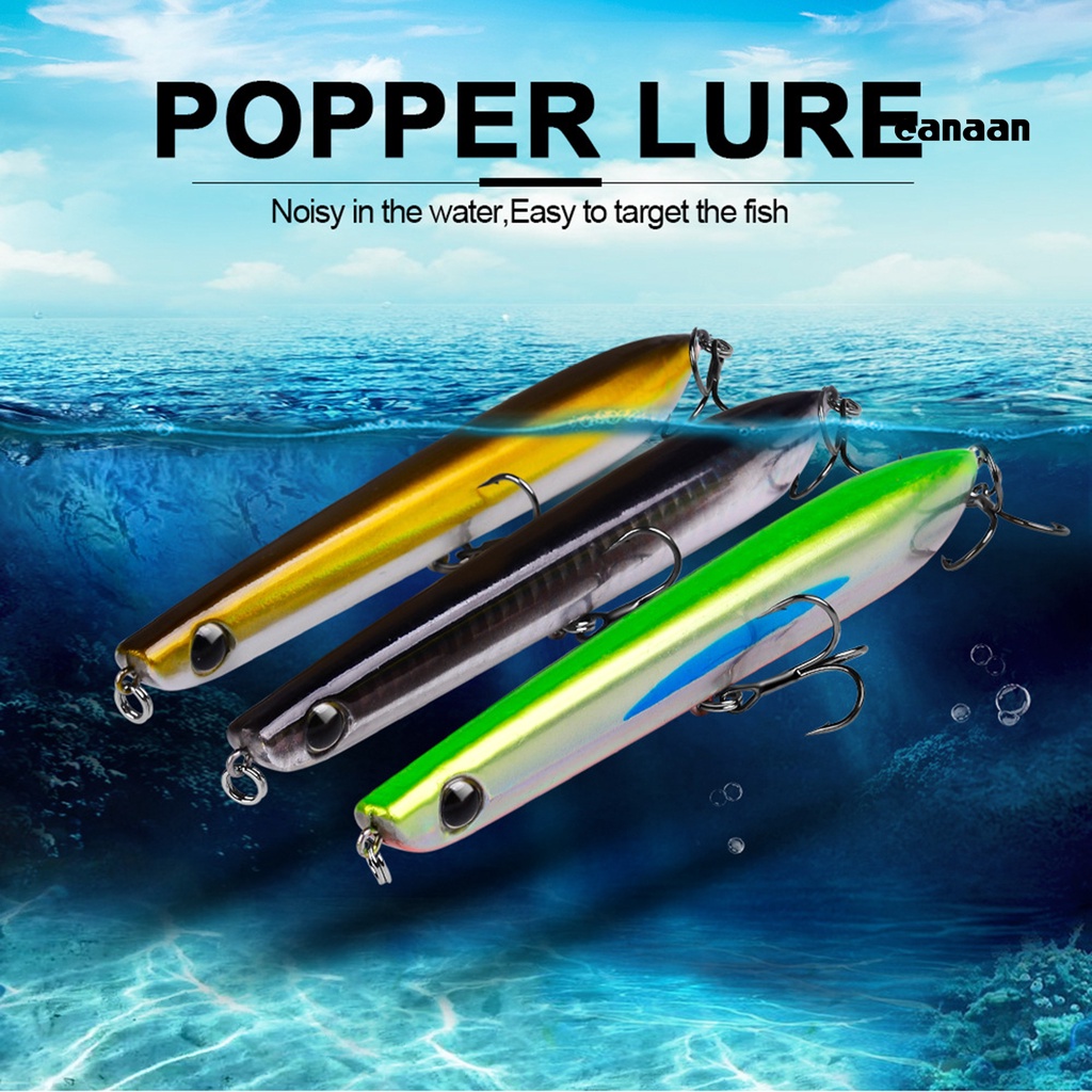 Cnn-13cm/16g Barbed Popper Lure 3D Mata Umpan Keras Tajam Dengan Kait Treble Aksesori Memancing