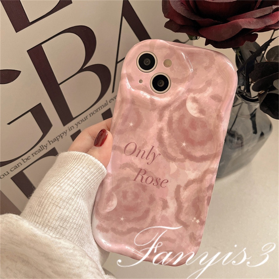 Compatible For IPhone 14 13 12 11 Pro Max X XR Xs Max 8 7 6s Plus SE 2020 Kompatibel Untuk Pink Roses Wave Phone Case TPU Silicon Lembut Cover Pelindung