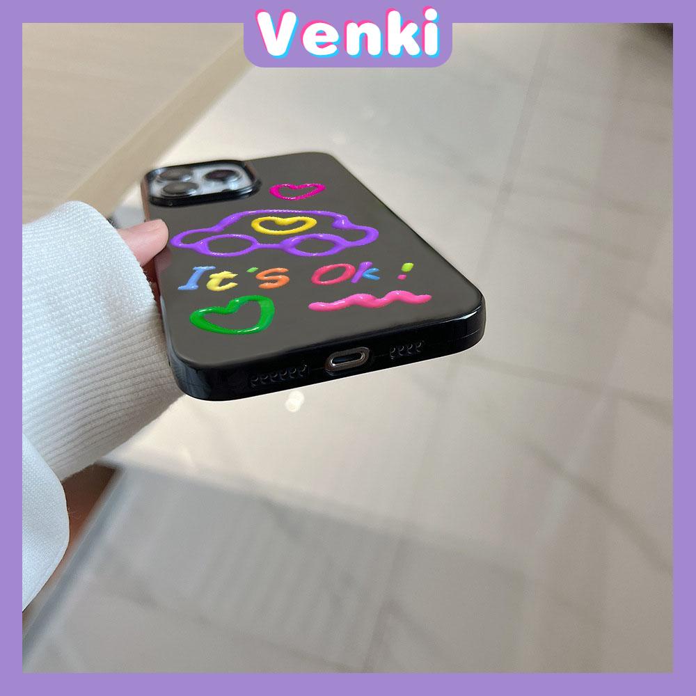 iPhone Case Soft TPU Glossy Black Candy Case Cute Color Graffiti Car Camera Protection Shockproof For iPhone 14 13 12 11 Pro Max 7 8 Plus X XR