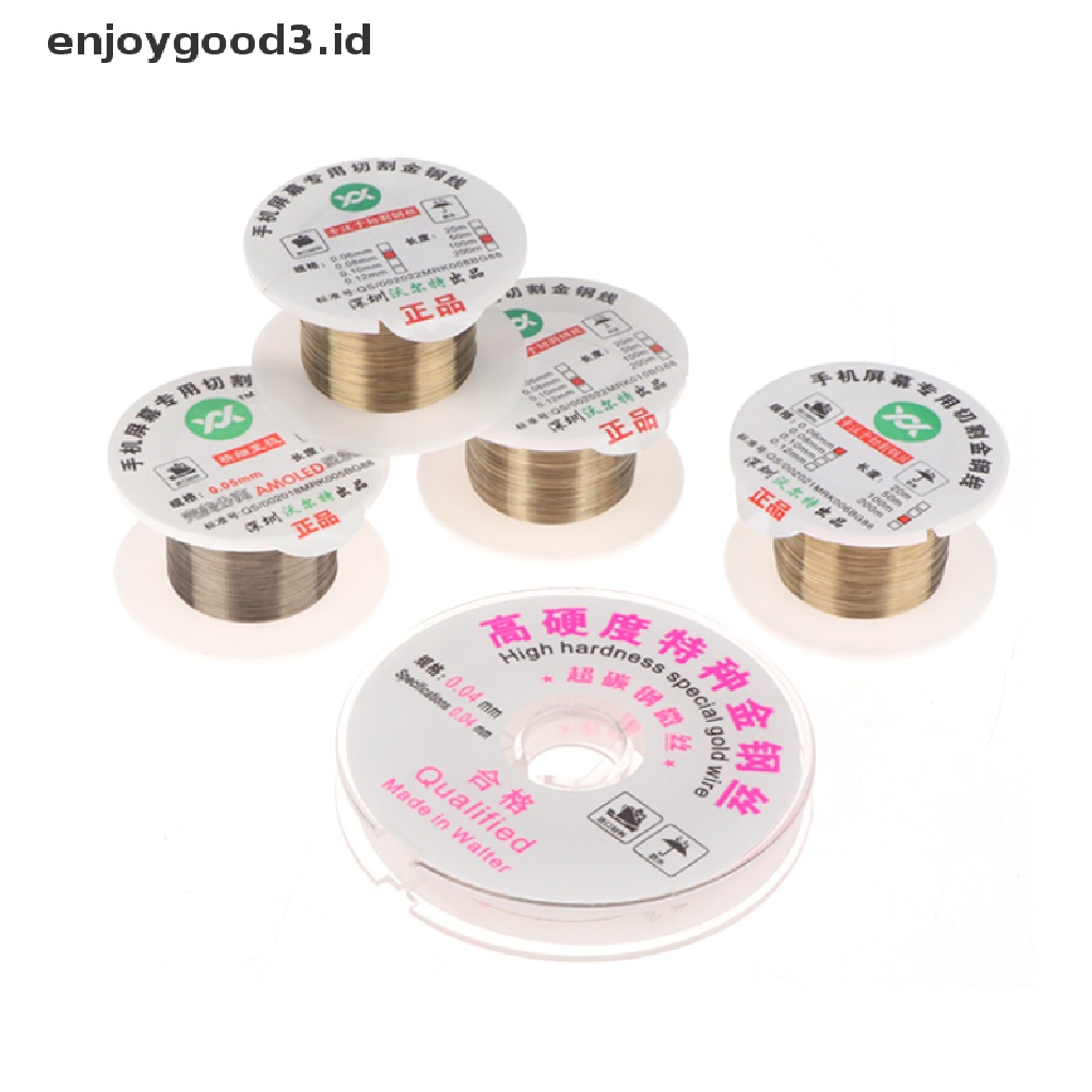 [Rready Stock] 100M 0.04 0.05 0.06 0.08 0.1MM Alloy Steel Molybdenum Cutg Line LCD Screen Separation Diamond Wire Phone Repair Tools (ID)