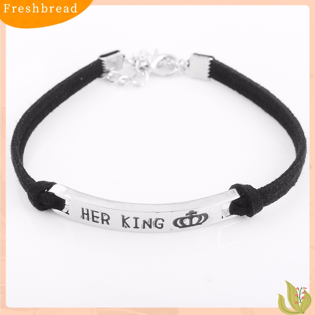 &lt; Freshbread &gt; Fashion His Queen Her King Pasangan Gelang Pencocokan Gelang Pecinta Perhiasan Hadiah