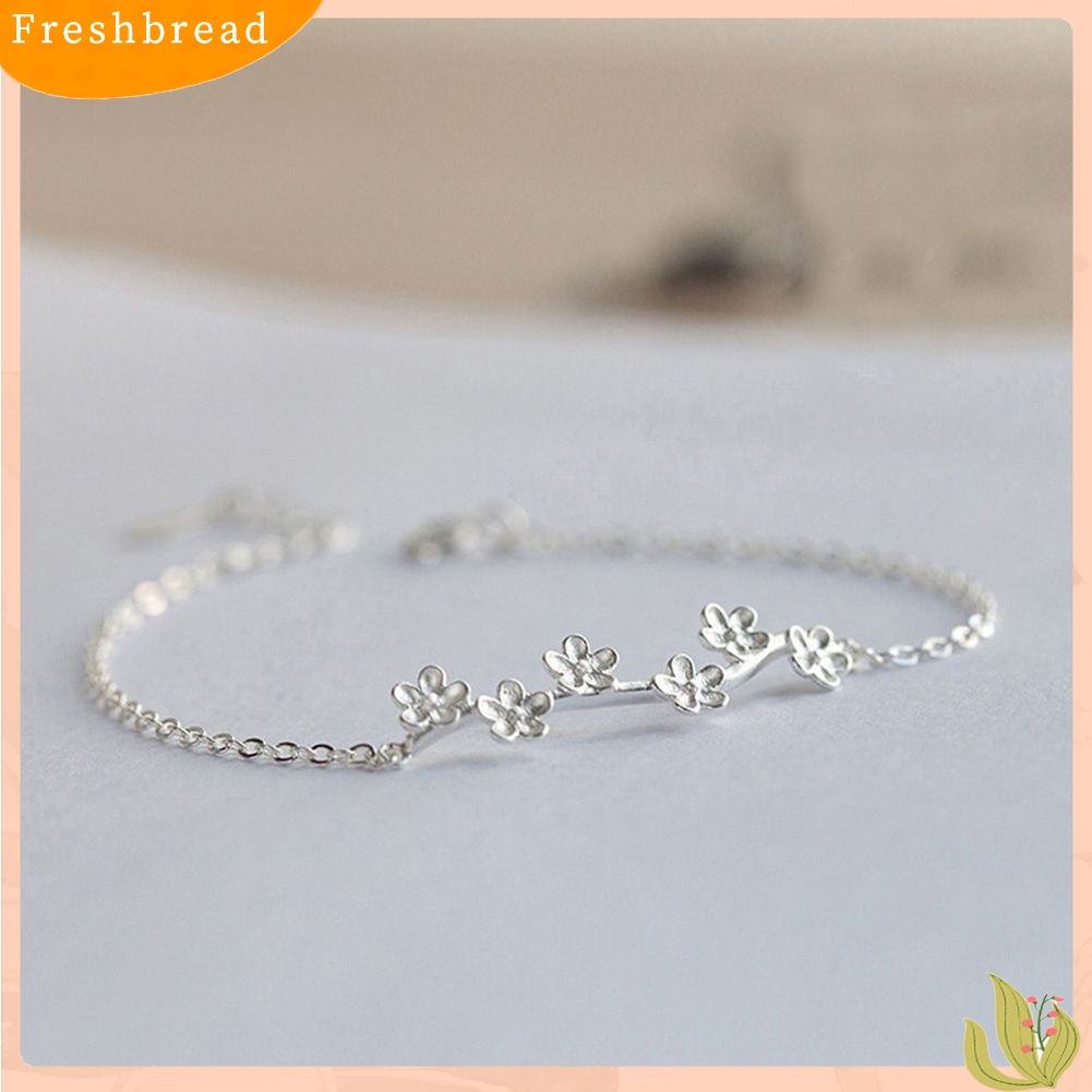 &lt; Freshbread &gt; Wanita Mode Plum Blossom Bunga Kabel Rantai Gelang Bangle Perhiasan Hadiah