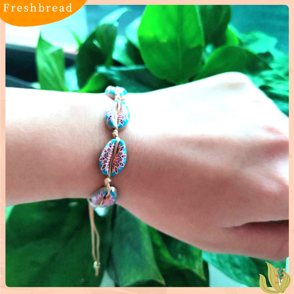 &lt; Freshbread &gt; Hawaii Wanita Musim Panas Pantai Cowrie Kerang Pesona Untai Gelang Bangle Perhiasan