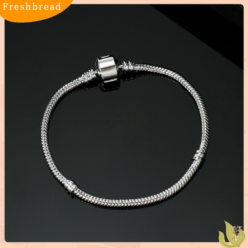 &lt; Freshbread &gt; 3mm Unisex Gelang Manik-Manik Lubang Besar Kilau Cerah Perhiasan Rantai Ular DIY Chic Gelang Untuk Pesta