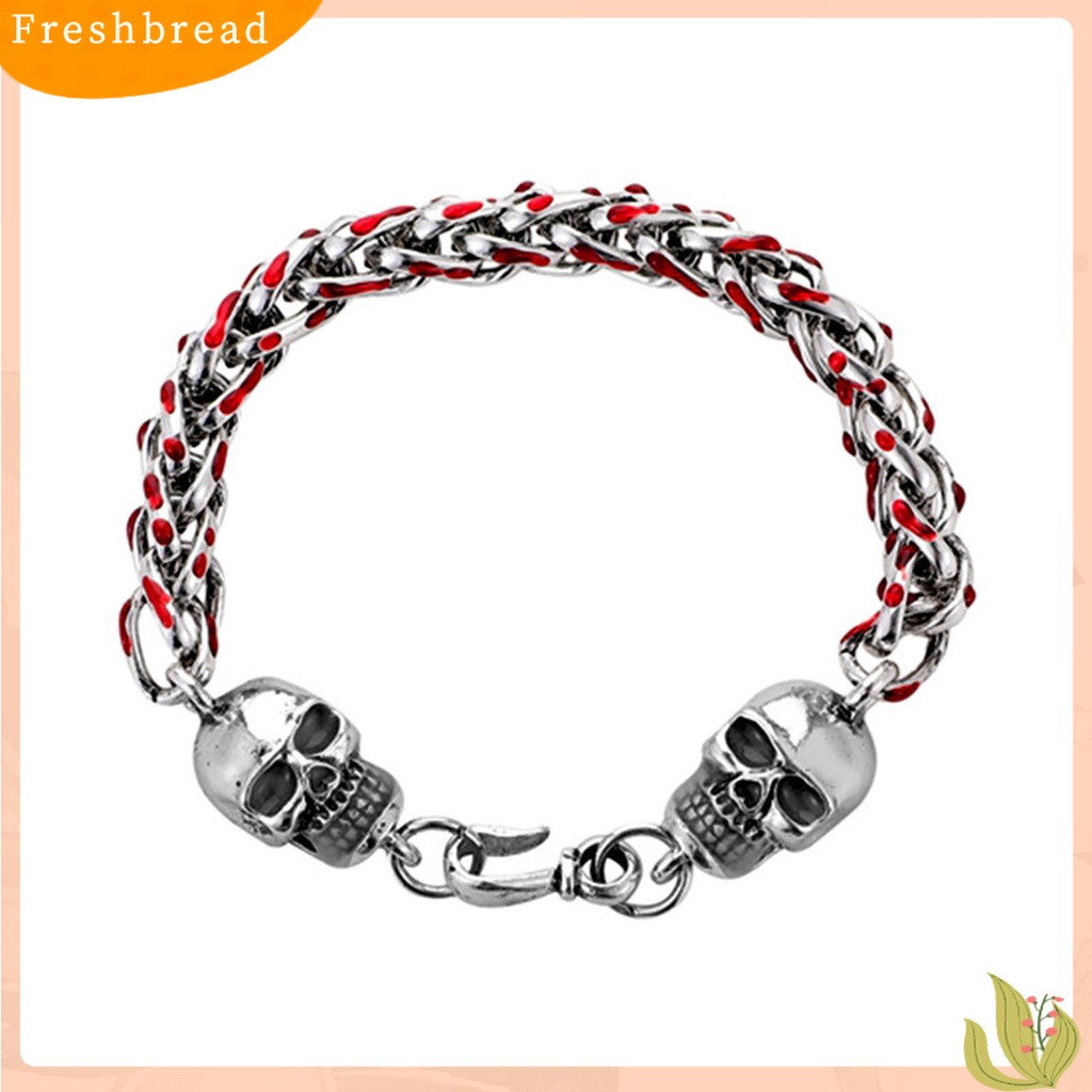 &lt; Freshbread &gt; Couple Gelang Rantai Merah Bercahaya Perhiasan Tetes Minyak Tebal Gelang Fashion Jewelry