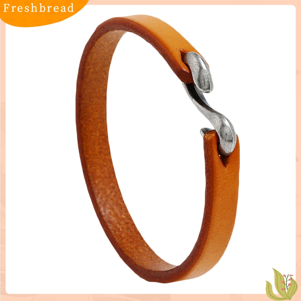 &lt; Freshbread &gt; Vintage Kulit Sapi Tipis Kait Gesper Gelang Man Punk Jewelry Wrist Band Bangle